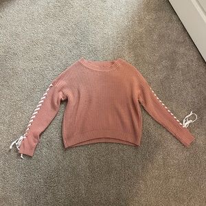 Shein lace up sleeve sweater